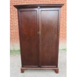 An Edwardian Georgian revival mahogany double wardrobe of small proportions. 170cm high x 109cm wide