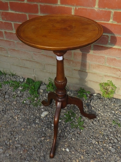 An Edwardian Regency revival mahogany circular wine table with a dished top over a fluted column - Image 2 of 2