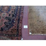 Two Persian rugs, late19th-mid 20th Century. Shabby chic worn look. 122cm x 201cm and 255cm x