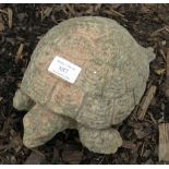 A garden terracotta tortoise. 10cm high x 18cm wide x 25cm deep (approx).