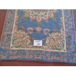 A Kashmir (India) woollen and chain stick rug (3' x 5' approx).