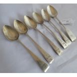A set of 5 silver Georgian teaspoons, London 1811-1814, maker John Lias, having "tree" pattern and
