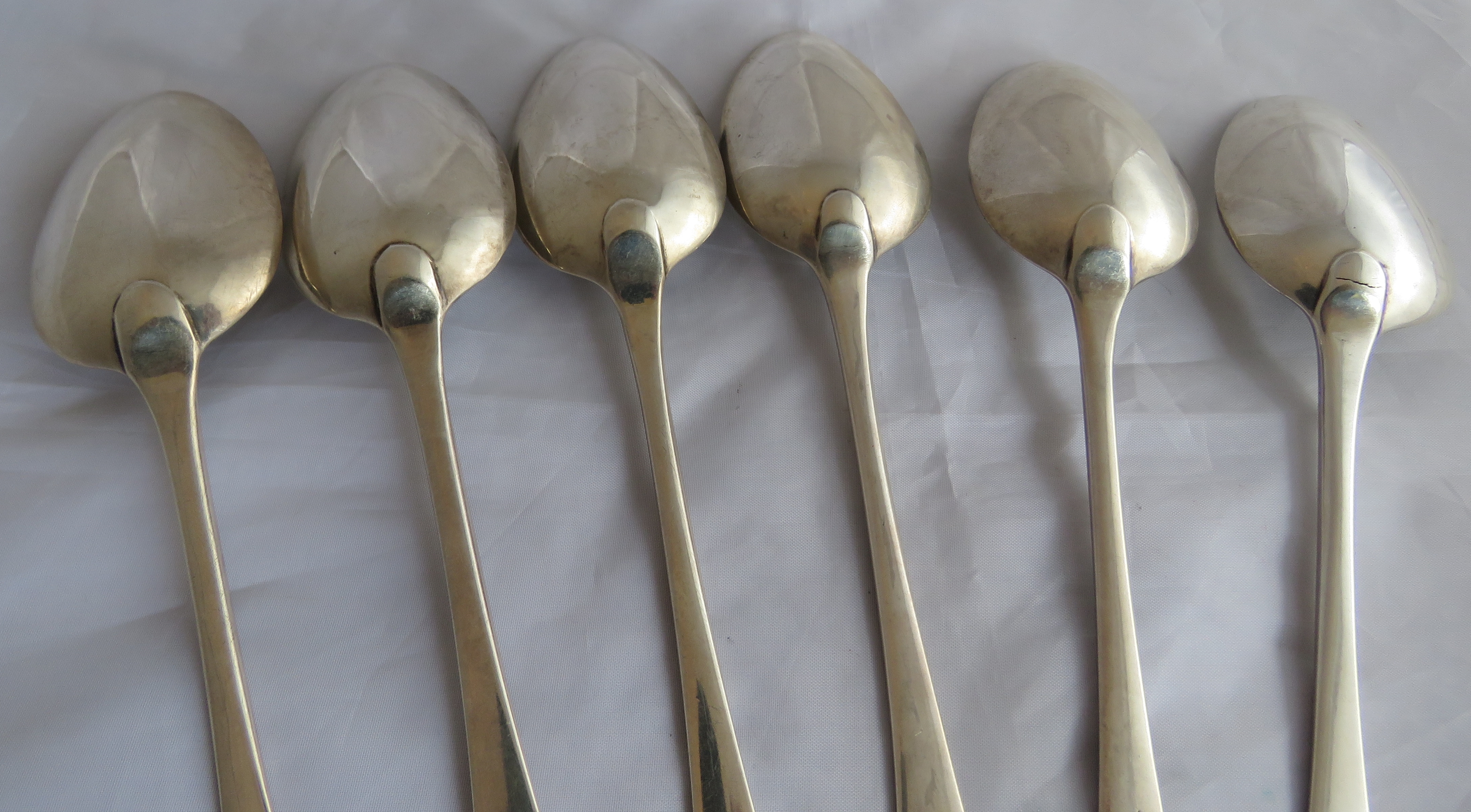 Set of 6 C18th tablespoons, mono to handle. London 1793, maker George Smith III & William Fearn. - Image 5 of 8