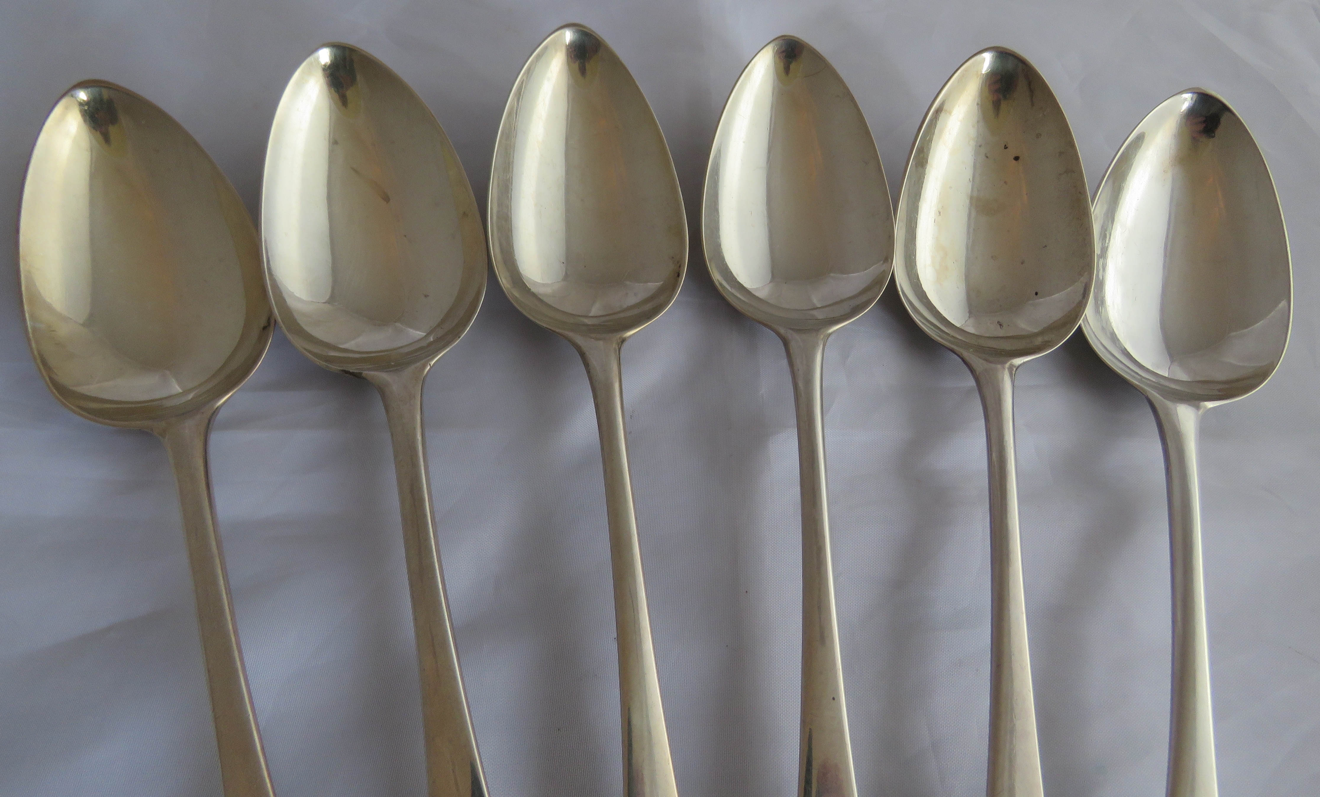 Set of 6 C18th tablespoons, mono to handle. London 1793, maker George Smith III & William Fearn. - Image 3 of 8