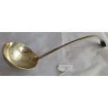 A large heavy soup ladle, London 1910, maker Josiah Williams & Co. Weight 315 grams, measures 12.5