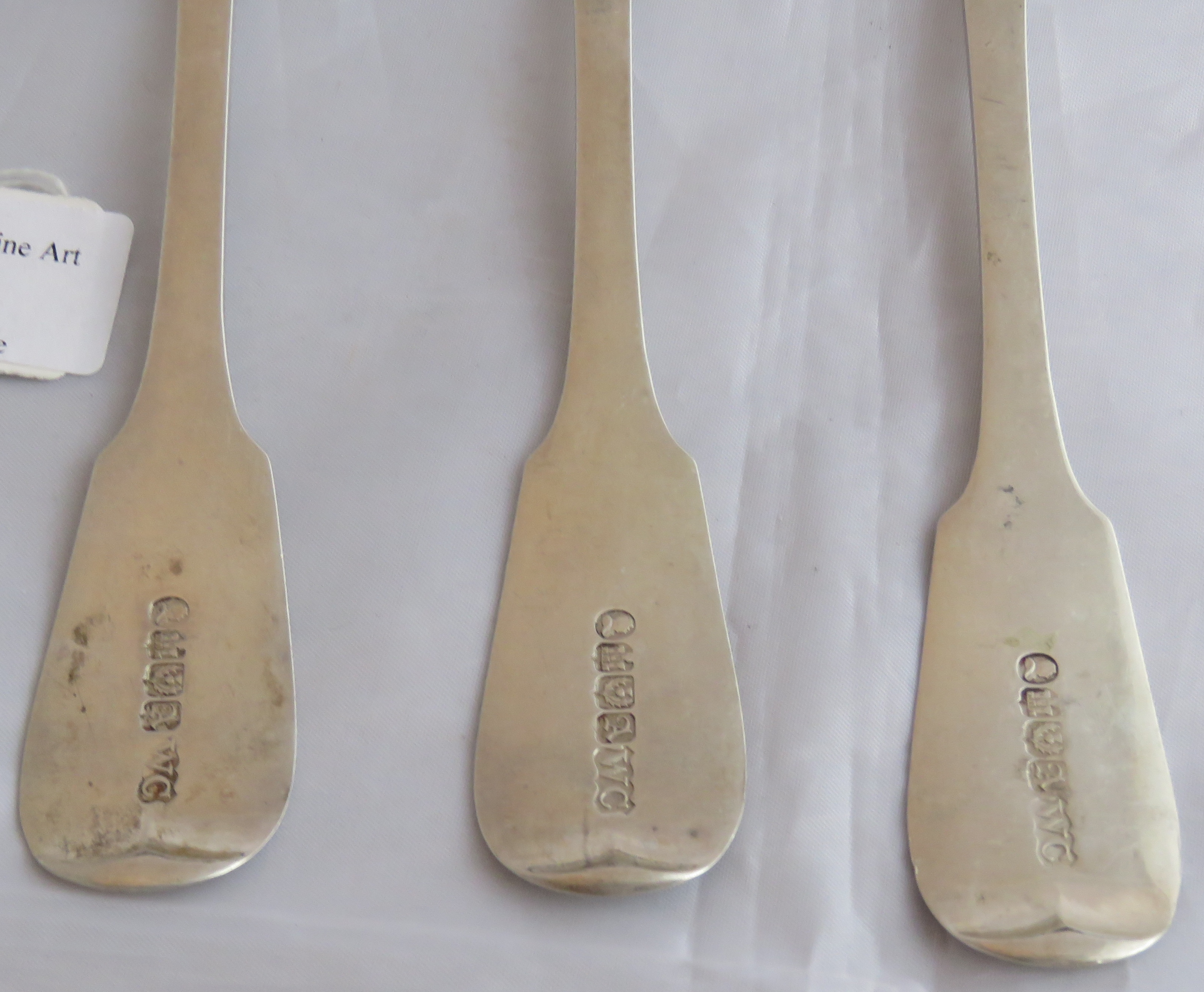 Set of 3 Scottish silver William IV serving spoons. Edinburgh 1832, maker William Cunningham. - Image 7 of 8