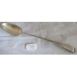 A Georgian 18th century silver basting spoon, London 1797, maker Thomas Wallis II. Weight 92