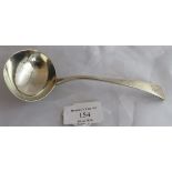 A George III silver ladle, London 1806, maker Soloman Hougham, heraldic mark to handle. Approx