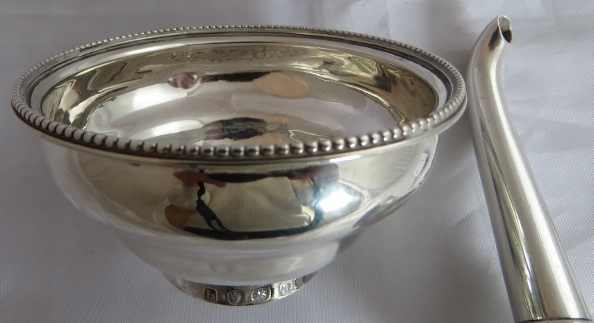 An C18th silver wine funnel. Top marked London 1783, maker Robert Hennell. Base unmarked. Total - Image 6 of 7