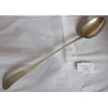 A Georgian Scottish Edinburgh silver basting spoon, marks rubbed, possibly C18th. Mono to handle.