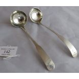 A pair of Scottish silver ladles. Edinburgh 1810, maker AR, possibly Alexander Rollo. Weight 40