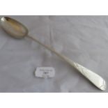 A Scottish 18th century silver basting spoon with same pattern, motif and mono to previous lot.