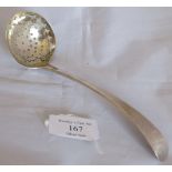 A silver Georgian sifter ladle, Newcastle 1796-1803, (no date letter), maker John Langlands II.