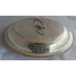 A silver Georgian 18th century entre dish and cover both marked London 1798, maker possibly
