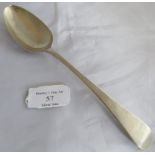 A silver Georgian tablespoon, London 1795, maker George Smith III & William Fearn. Initials to