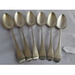 Set of 6 C18th tablespoons, mono to handle. London 1793, maker George Smith III & William Fearn.