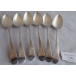 A set of 6 Georgian silver dessert spoons by Peter, Ann & Willian Bateman, London 1804, mono to