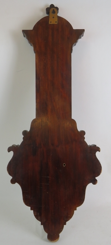 A good quality Edwardian barometer in inlaid mahogany case, signed Thick, Frome. Height 87cm. - Image 4 of 4