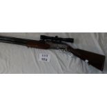 PCP under lever 22 Air Rifle model Career II 707 by Shin Sung Industries, Ser No SS-AR014543,