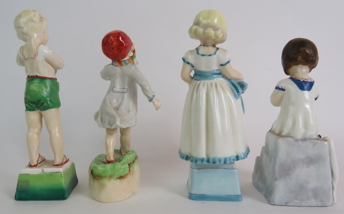 Four Royal Worcester porcelain figurines by Freda Doughty, Monday's Child, Thursday's Child, - Image 3 of 6