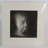 Paul Chernis (20th century) - 'Male Head', charcoal study, signed with initials, dated 2006, mounted