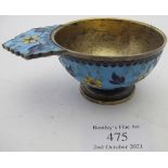 An unmarked Russian enamelled drinking cup. Condition report: Some surface wear, enamelling in