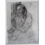 Attributed to Kyffin Williams (1918-2006) - ' 'Self Portrait', pencil study on paper, inscribed "