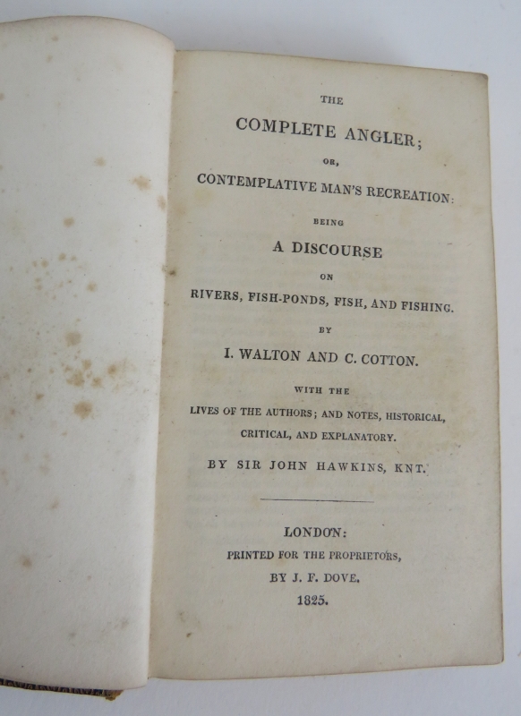 The Complete Angler by Izaak Walton and Chris Cotton published by J F Dove 1825. Black tooled - Image 2 of 5