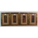 A set of 4 fine decorative prints depicting Medieval figures, inset matching frames. Condition