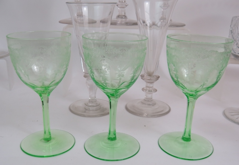 A selection of early 19th to early 20th Century drinking glasses and glassware including two - Image 5 of 5