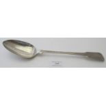 A Georgian silver fiddle pattern basting spoon, London 1789, approx weight 3.5 troy oz/108 grams.