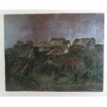 Russian School (20th Century) - 'Evening in Tbatana', oil on canvas, heavily inscribed verso, 70cm x