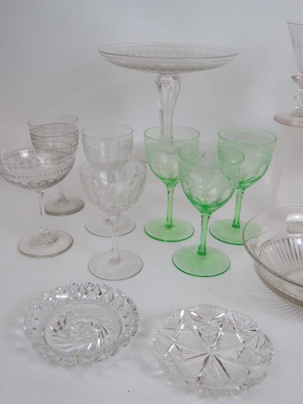 A selection of early 19th to early 20th Century drinking glasses and glassware including two - Image 2 of 5