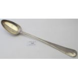 A Georgian silver rat tail basting spoon, London 1828, approx weight 5.7 troy oz/178 grams.