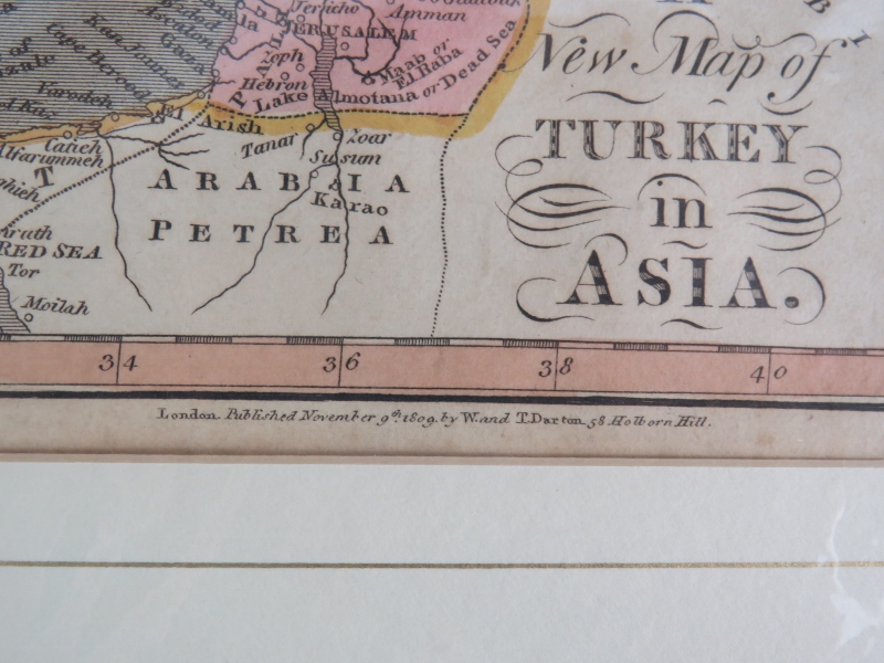 A framed map of China by John Cary, dated 1811 and a map of Turkey in Asia published by W&T Darton - Image 5 of 5
