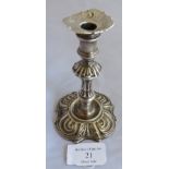 A George III silver taperstick with detachable sconce, London 1744, maker Thomas Whipham. Weight 155