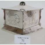 An Austrian silver trinket Secessionist box in the Arts & Crafts style c1910, decorated with