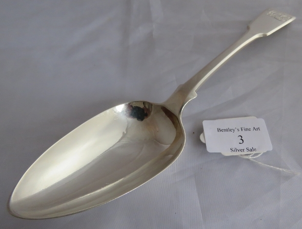 Georgian silver tablespoon, London 1820, maker George Piercy. Mono to handle. Weight 84 grams,