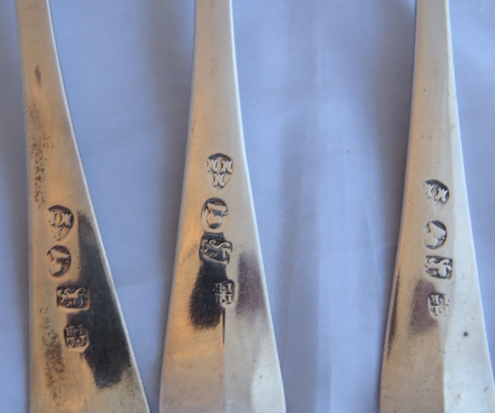 A good collection of Georgian English provincial silver serving spoons. 9 hallmarked Newcastle 1803, - Image 7 of 7