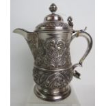 A George III re-marked silver lidded jug (we believe a converted tankard), cancelled hallmarks for