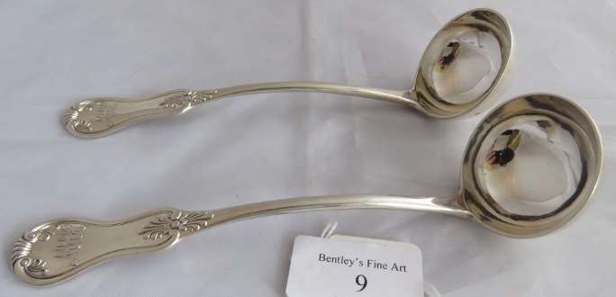 A pair of early Victorian Scottish toddy ladles, Glasgow 1845, maker Robert Gray & Son. Monos to - Image 3 of 5