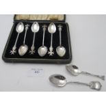 A set of six '800' stamped teaspoons, the finials depicting Maltese Cross, approx weight 2 troy oz/