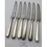 A set of six silver handled knives, Sheffield 1980. Condition report: Surface scratches.