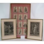 A set of 12 framed and mounted 18th Century Bernard Picart engravings of costumes of The world