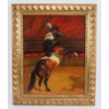 Alison Guest (b.1951) - 'Circus Pony', oil on board, signed, 44cm x 34cm, inset decorative gilt