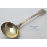 A Victorian silver fiddle & thread sauce ladle, London 1876, approx weight 2.5 troy oz/78 grams,