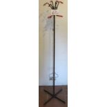 A 1960s black pink and chrome atomic Sputnik style coat stand. Overall height 158cm. Condition