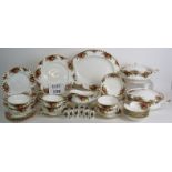 A 45 piece Royal Albert Old Country Rose dinner service including six of each plates, bowls,