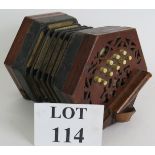 A Lachenal and Co 20 button Anglo German Concertina Serial Number 95091. Condition report: No