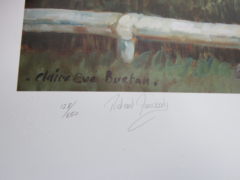 Two Claire Eva Burton pencil signed limited edition horse racing prints also signed by the - Image 4 of 6